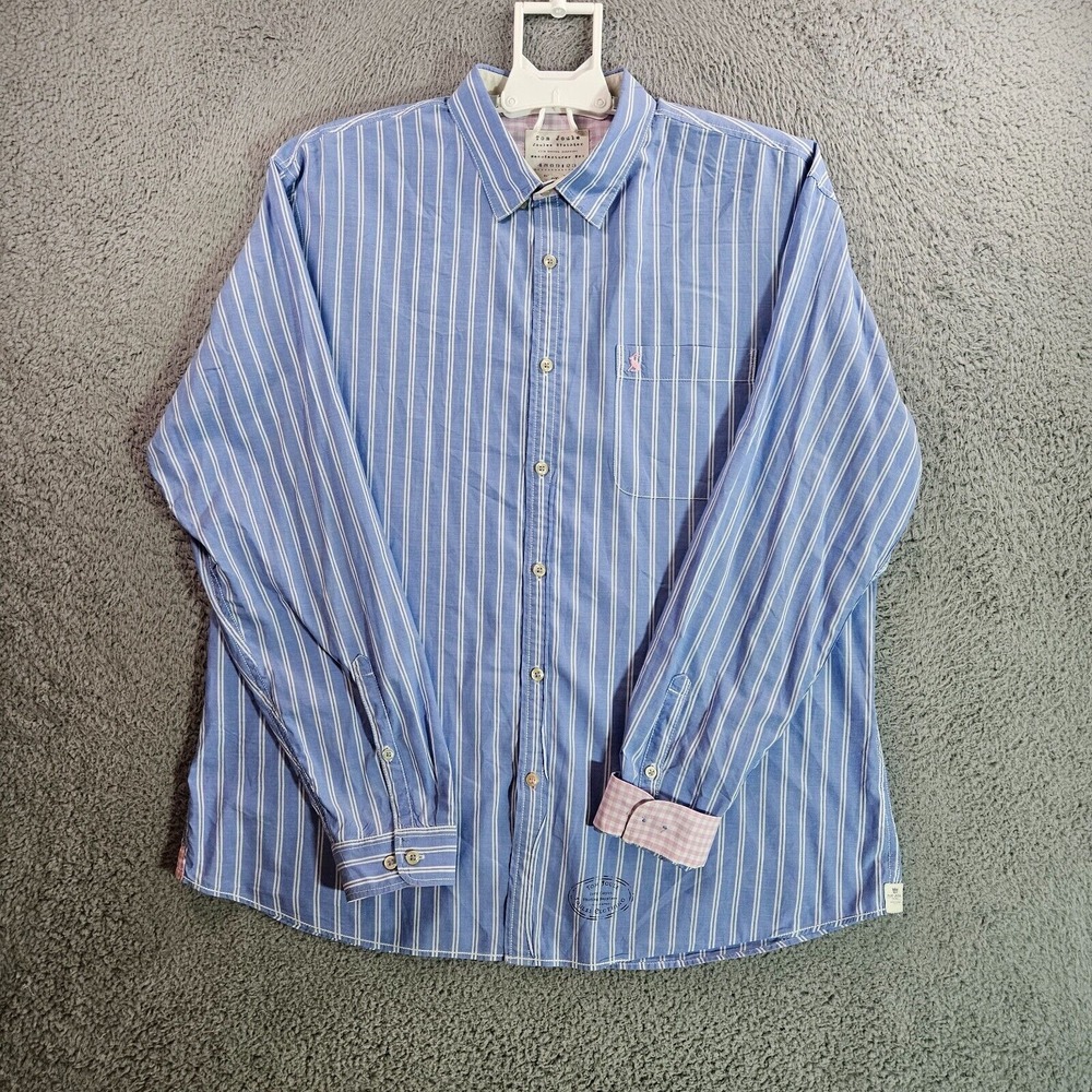 Tom Joule Joules Clothing Shirt Men XL Flip Cuff‎ Button Long Sleeve Striped
